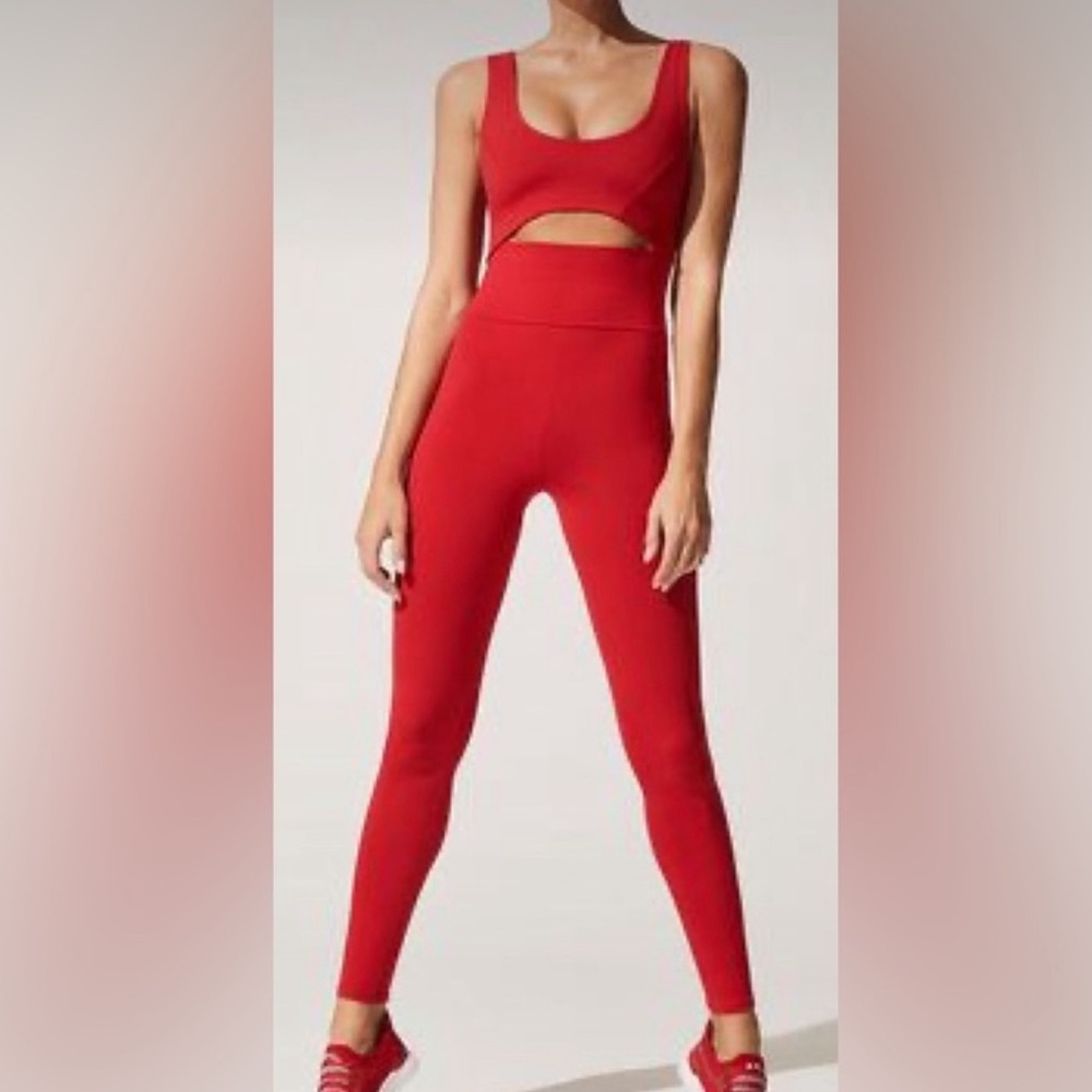 Free People Movement jumpsuit cut out Red Onesie Unitard Full Body Outfit
